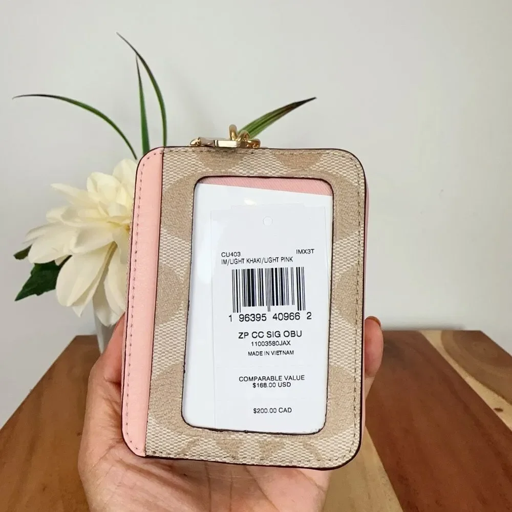 NWT Coach X Observed By Us Zip Card Case In‎ Signature Canvas